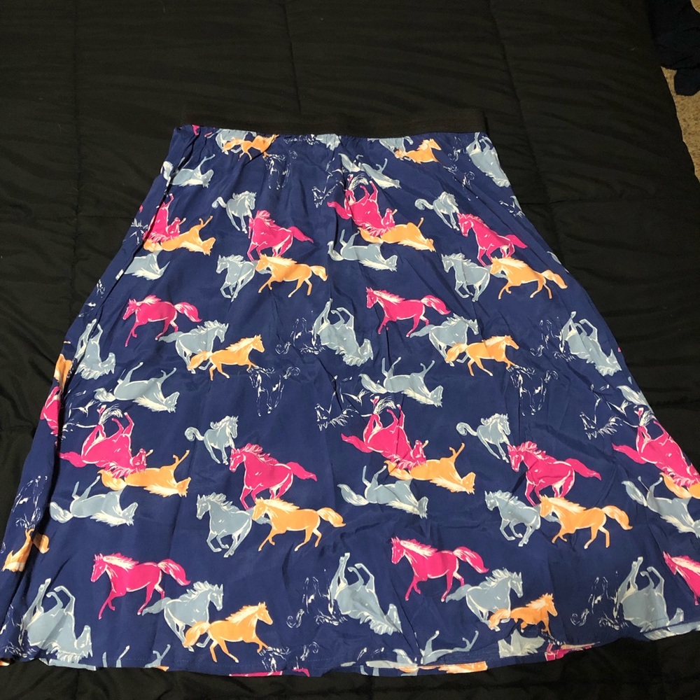 ModCloth western blue horses skirt XL